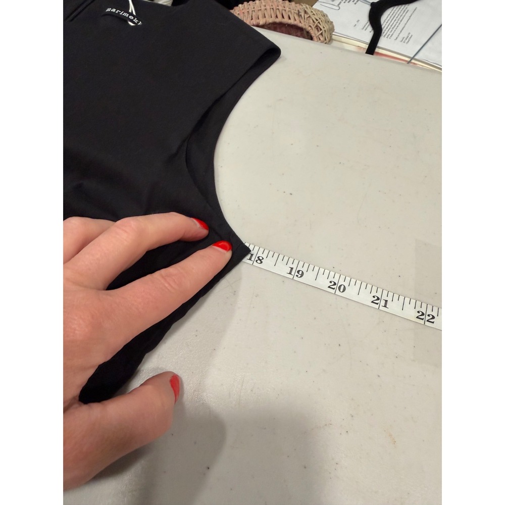 Marimekko Alfrina Solid Dress Womens 36 Black Asymmetrical Draped Scandi Chic - Picture 9 of 13